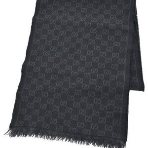 Gucci Scarf Wool Black X Gray